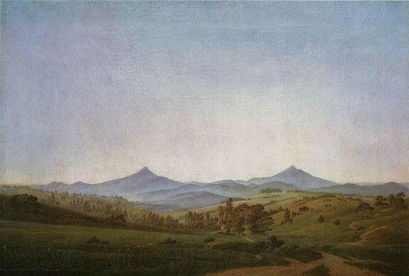 Caspar David Friedrich Bohmische Landschaft mit dem Milleschauer France oil painting art